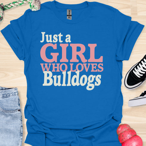 Just a girl who loves bulldogs - V9 - Blocky T-Shirt